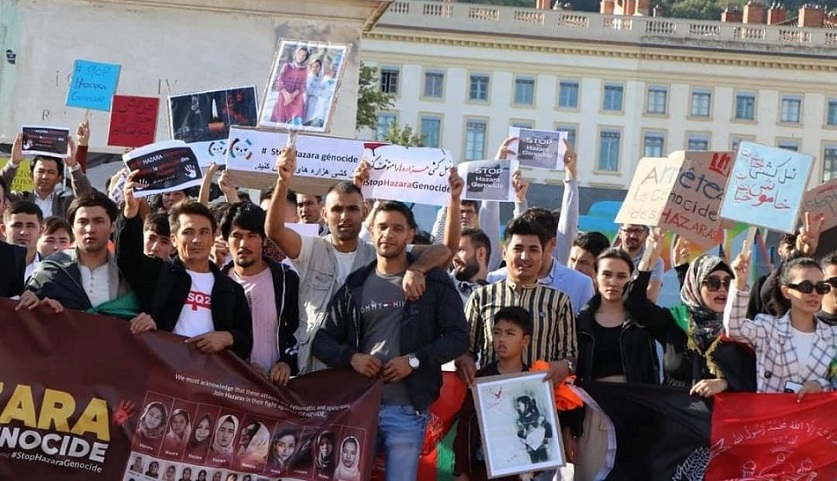 تظاهرات در اعتراض به نسل کشی هزاره ها در لیون فرانسه